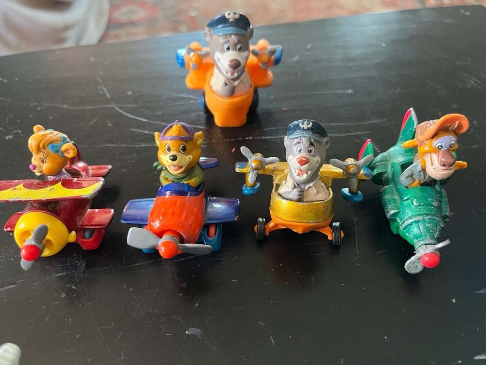 Vintage 90s Disney TaleSpin Airplane Toy Lot - Baloo, Kit, Rebecca, WildCat